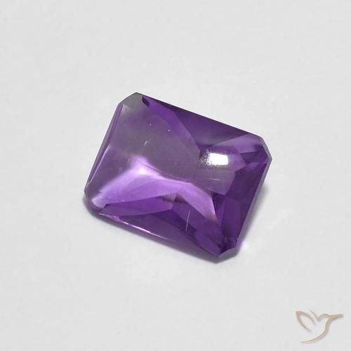 Ametista Violeta Púrpura Natural 1.32ct, Corte Octógono / Esmeralda, Transparente