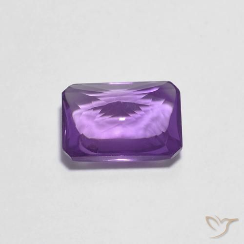 Ametista Violeta Púrpura Natural 1.32ct, Corte Octógono / Esmeralda, Transparente