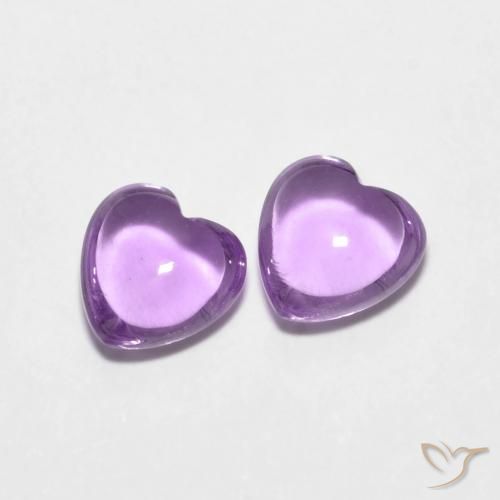 Pedras preciosas de Ametista Violeta rosado natural de 1.62 ct, Coração, Transparente