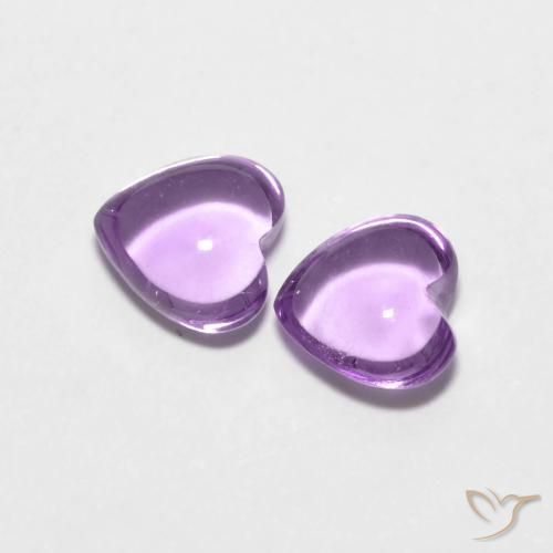 Pedras preciosas de Ametista Violeta rosado natural de 1.62 ct, Coração, Transparente