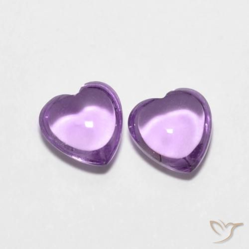 Pedras preciosas de Ametista Violeta rosado natural de 1.74 ct, Coração, Transparente