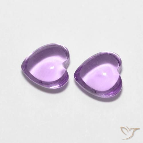 Pedras preciosas de Ametista Violeta rosado natural de 1.74 ct, Coração, Transparente