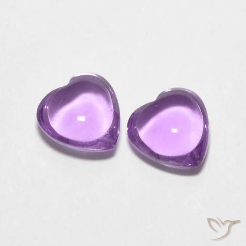 1.69ctw Natural Violeta rosado Ametista, Coração, Transparente