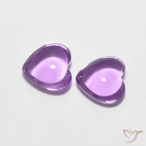 Pedras preciosas de Ametista Violeta rosado natural de 1.69 ct, Coração, Transparente