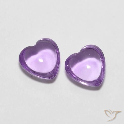 Pedras preciosas de Ametista Violeta médio natural de 1.69 ct, Coração, Transparente