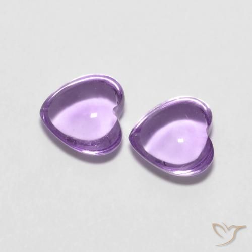 Pedras preciosas de Ametista Violeta médio natural de 1.69 ct, Coração, Transparente