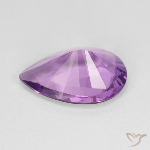 Ametista Violeta Claro-Médio Natural 4.47ct, Formato de pêra, VVS