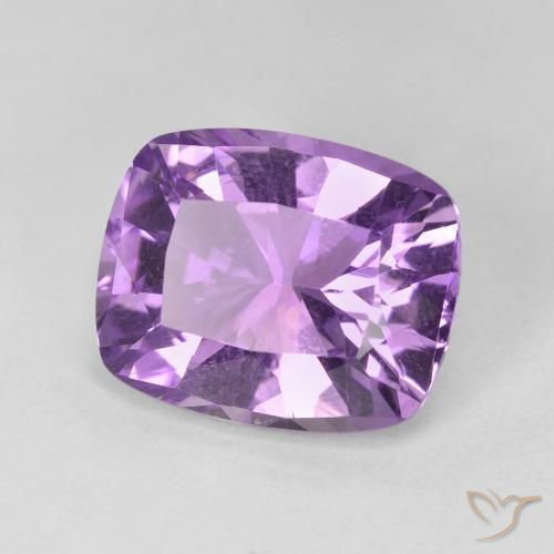 Ametista Violeta Rosado Profundo Natural 5.68ct, Almofada, VVS