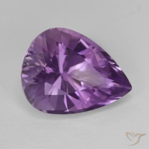 Ametista Medium Light Purplish-Violet Natural 4.74ct, Formato de pêra, VVS
