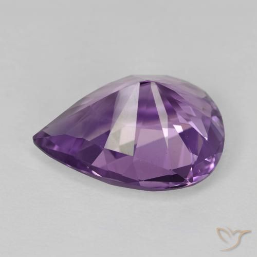 Ametista Medium Light Purplish-Violet Natural 4.74ct, Formato de pêra, VVS