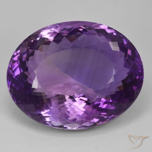 Ametista Violeta rosa médio Natural 93.86ct, oval, IF