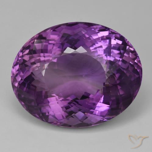 Ametista Violeta Púrpura Natural 95.20ct, Corte Oval, VVS