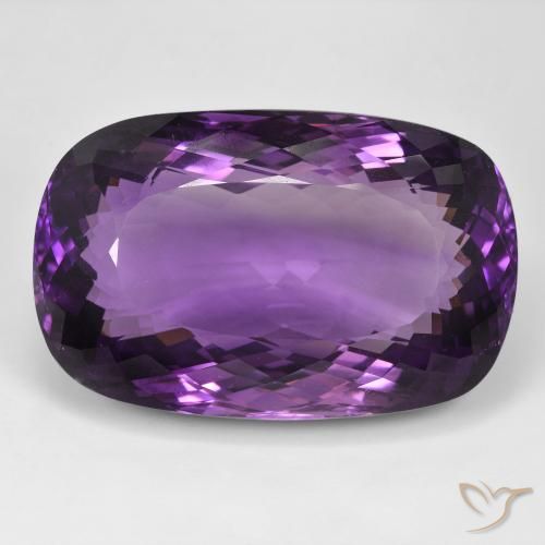 Ametista Violeta médio Natural 115.26ct, Almofada cortada, IF