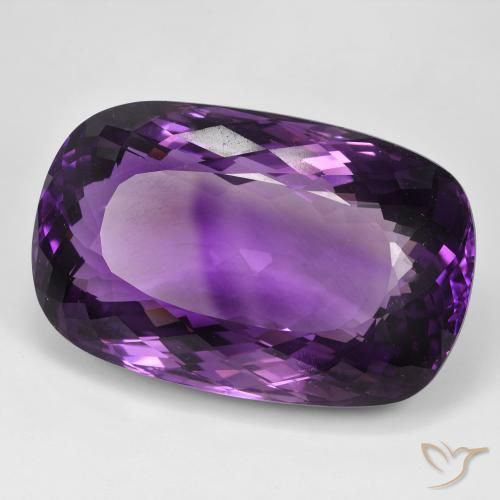 Ametista Violeta médio Natural 115.26ct, Almofada cortada, IF