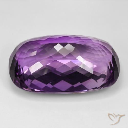 Ametista Violeta médio Natural 115.26ct, Almofada cortada, IF