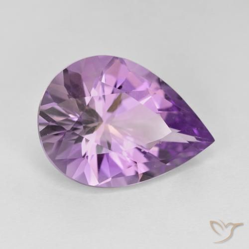 7.30ct Natural Violeta Claro-Médio Ametista, Formato de pêra, VVS