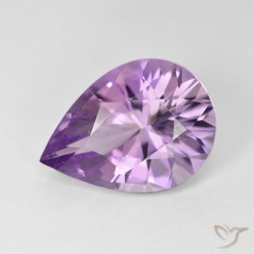 Ametista Violeta Claro-Médio Natural 7.30ct, Formato de pêra, VVS