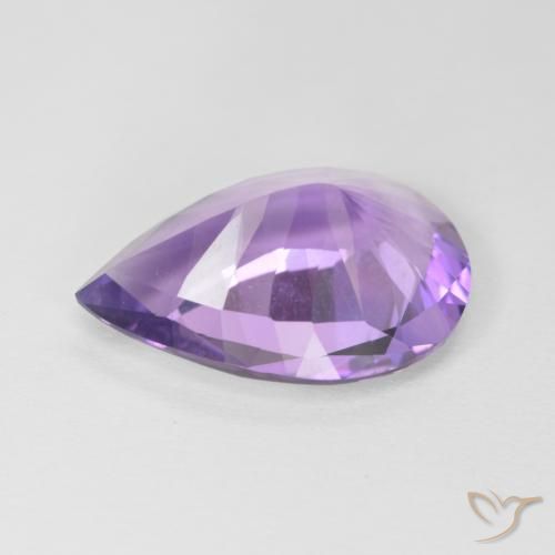 Ametista Violeta médio Natural 5.39ct, Formato de pêra, VVS