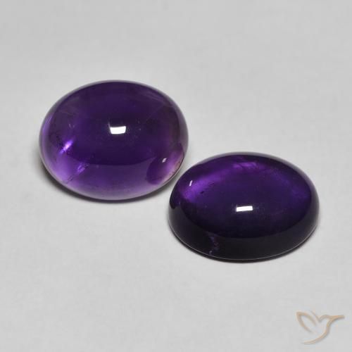 Pedras preciosas de Ametista Violeta escuro natural de 5.50 ct, oval, Transparente