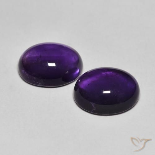 Pedras preciosas de Ametista Violeta escuro natural de 5.50 ct, oval, Transparente