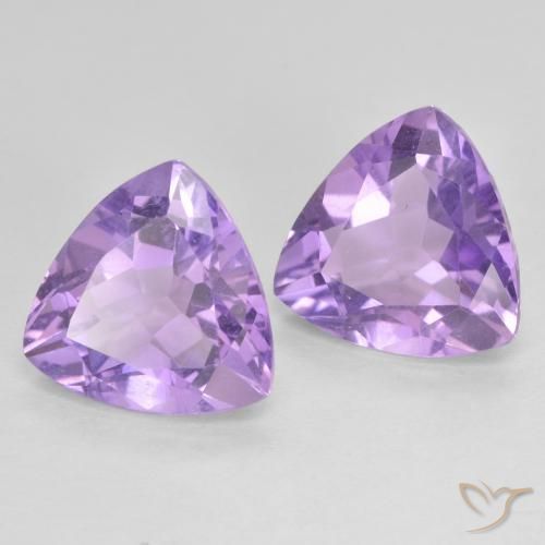 Pedras preciosas de Ametista Violeta médio natural de 5.59 ct, Trilhão, VVS-VS