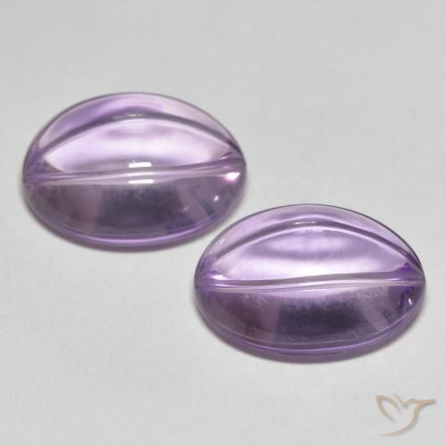 Pedras preciosas de Ametista Violeta claro natural de 10.99 ct, oval, Transparente