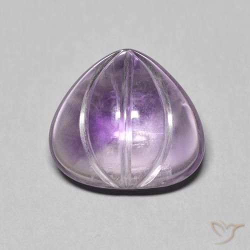 5.56ct Natural Medium Light Purplish-Violet Ametista, Formato de pêra, Transparente