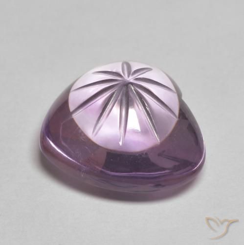 Ametista Violeta médio Natural 6.81ct, Coração, Transparente