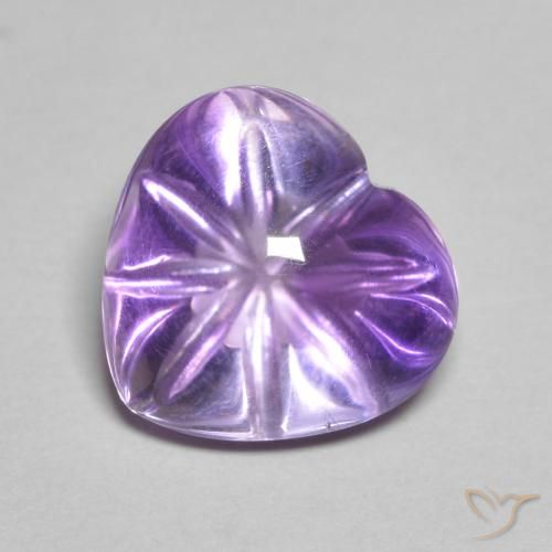 3.90ct Natural Tonalidade Violeta Profunda Ametista, Coração, Transparente