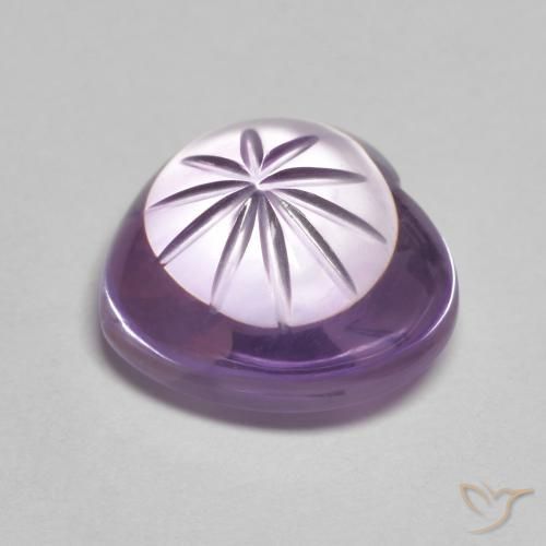 Ametista Profundo Iris Violeta Natural 5.78ct, Coração, Transparente