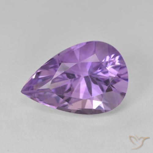 4.86ct Natural Medium Light Purplish-Violet Ametista, Formato de pêra, VVS