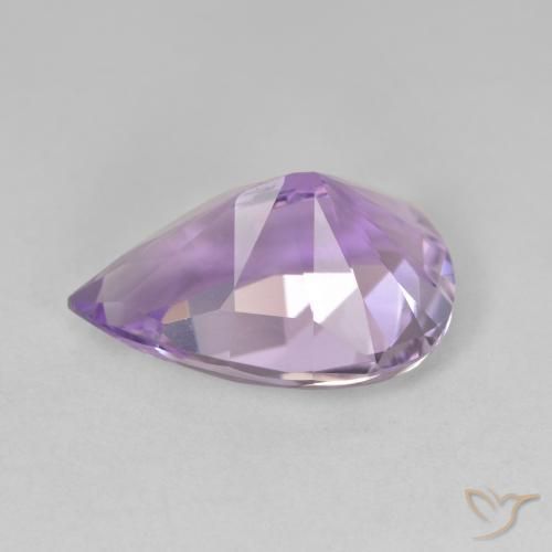 Ametista Medium Light Purplish-Violet Natural 4.86ct, Formato de pêra, VVS