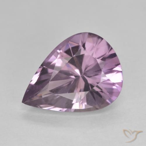 4.46ct Natural Violeta acinzentado Ametista, Formato de pêra, VVS