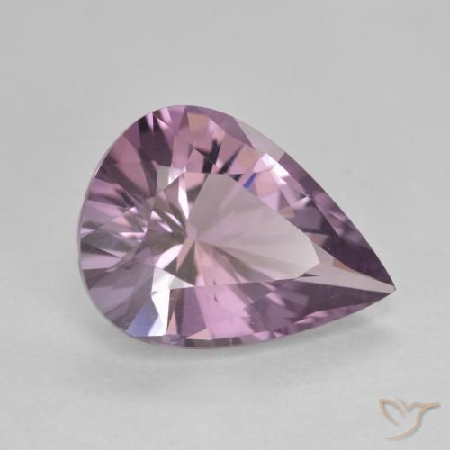 Ametista Violeta acinzentado Natural 4.46ct, Formato de pêra, VVS