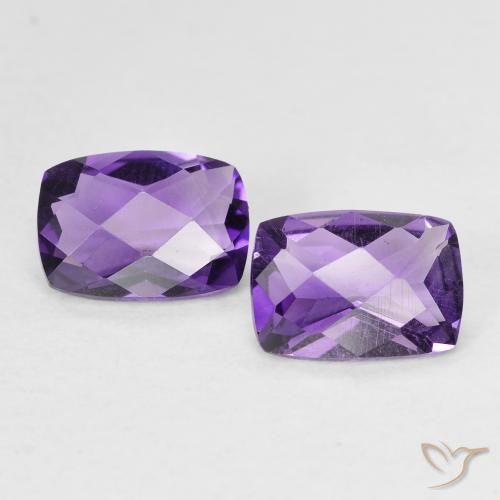 Pedras preciosas de Ametista Violeta Profundo natural de 1.56 ct, Almofada cortada, VVS-VS