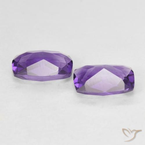 Pedras preciosas de Ametista Violeta Profundo natural de 1.56 ct, Almofada cortada, VVS-VS
