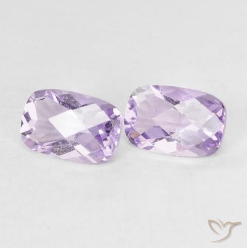 Pedras preciosas de Ametista Violeta rosado natural de 0.97 ct, Almofada, VVS-VS
