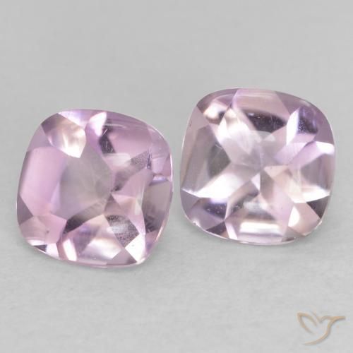 Pedras preciosas de Ametista Violeta avermelhado claro natural de 1.04 ct, Almofada, Transparente
