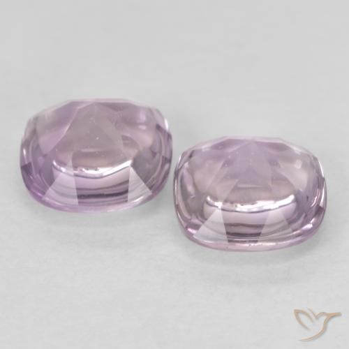 Pedras preciosas de Ametista Violeta avermelhado claro natural de 1.04 ct, Almofada, Transparente