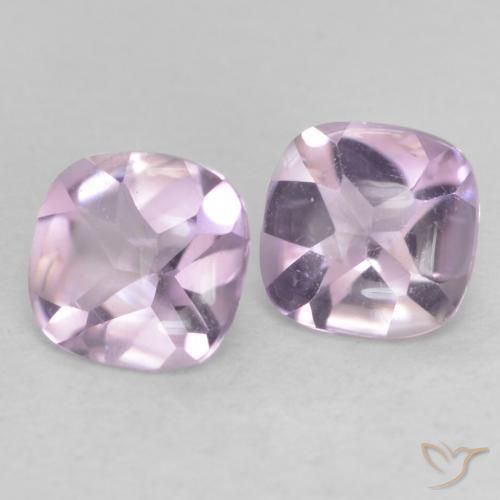 Pedras preciosas de Ametista Violeta avermelhado claro natural de 0.96 ct, Almofada, Transparente