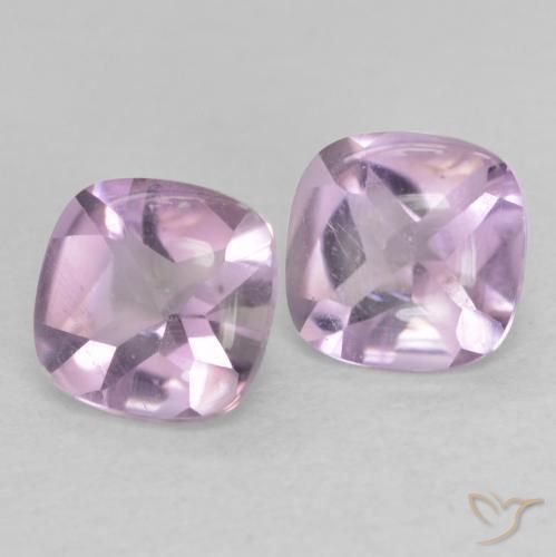 Pedras preciosas de Ametista Violeta Muito Claro natural de 1.07 ct, Almofada, Transparente