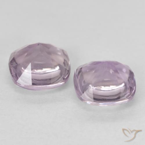 Pedras preciosas de Ametista Violeta Muito Claro natural de 1.07 ct, Almofada, Transparente