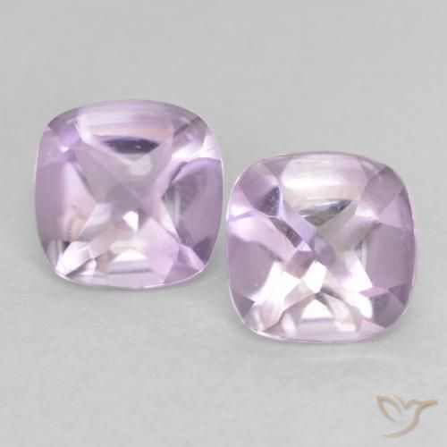 1.05ctw Natural Violeta avermelhado muito claro Ametista, Almofada, Transparente