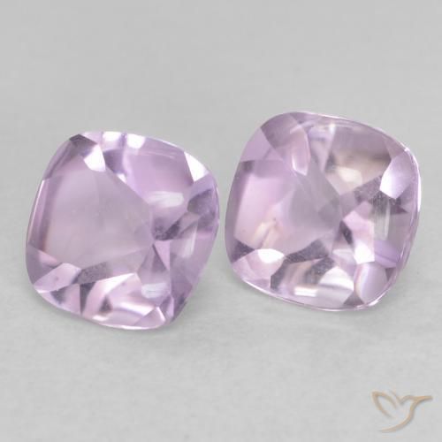 Pedras preciosas de Ametista Violeta avermelhado muito claro natural de 1.05 ct, Almofada, Transparente