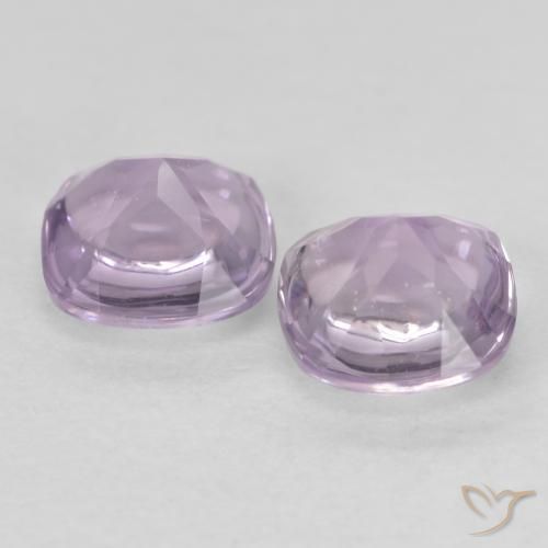 Pedras preciosas de Ametista Violeta avermelhado muito claro natural de 1.05 ct, Almofada, Transparente