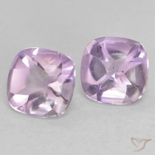 Pedras preciosas de Ametista Violeta avermelhado claro natural de 1.11 ct, Almofada, Transparente