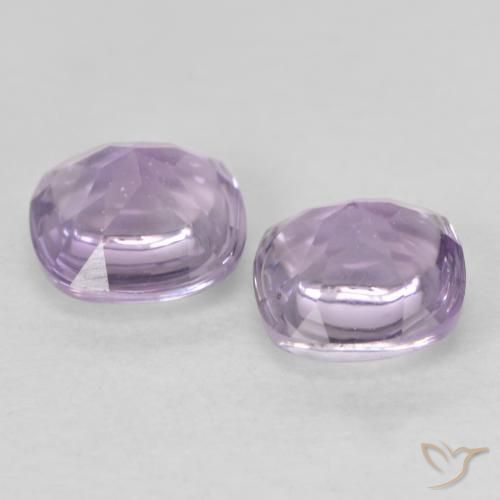 Pedras preciosas de Ametista Violeta claro natural de 1.05 ct, Almofada, Transparente