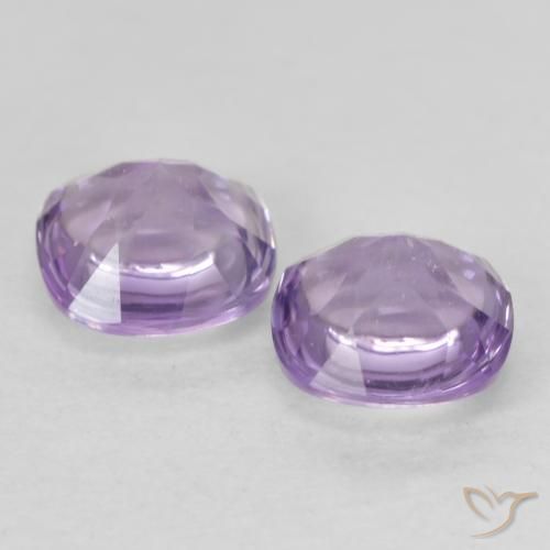Pedras preciosas de Ametista Violeta claro natural de 1.04 ct, Almofada, Transparente