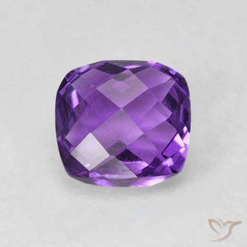 Ametista violeta natural 0,62ct, almofada cortada, VVS-VS
