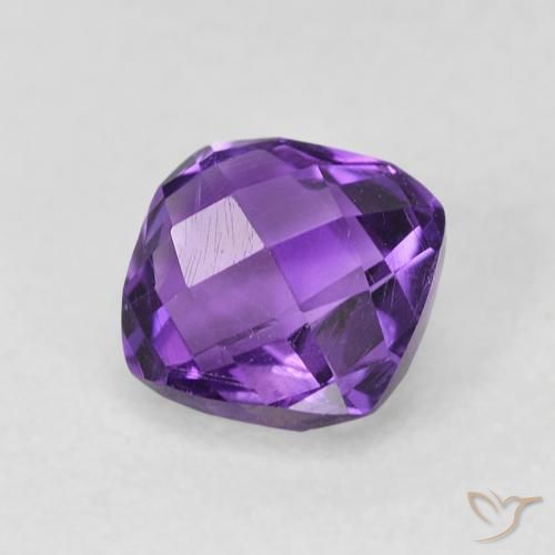 Ametista violeta natural 0,62ct, almofada cortada, VVS-VS